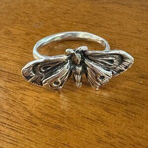 BloodMilk Planchette Moth Ring - Size 9